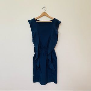 GAP Marine Blue Ruffled Pencil Dress